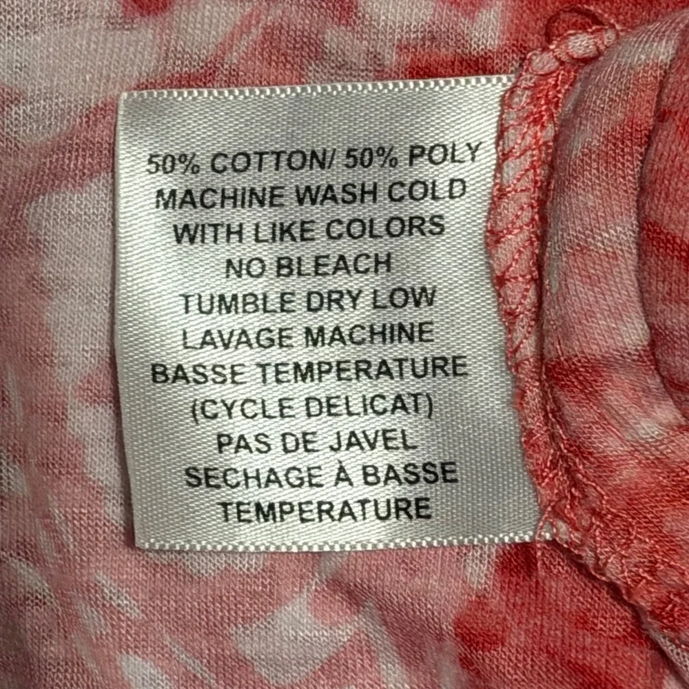 Kuhl Womens Red White Burnout Damask Hoodie V-Neck Thumbholes Made in USA Medium